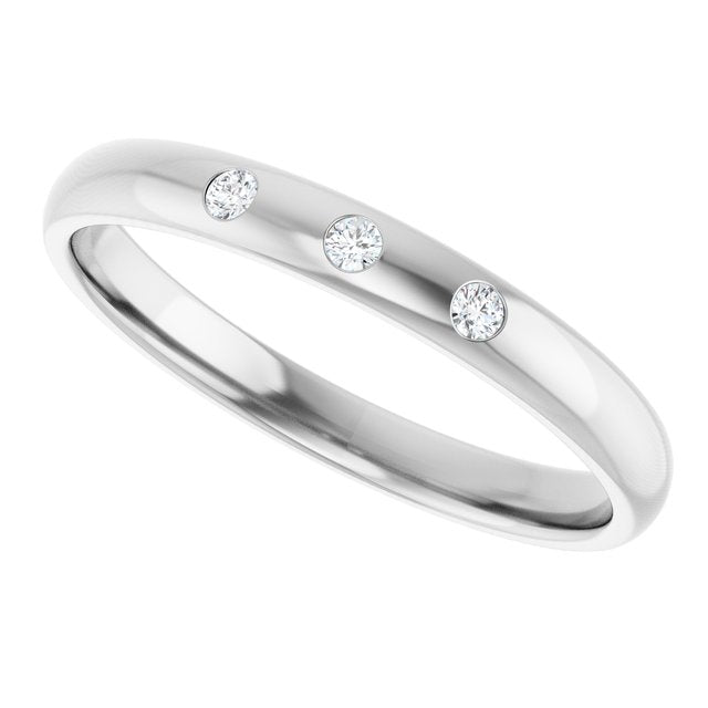 .04 CTW Natural Diamond Half-Round Comfort-Fit Band
