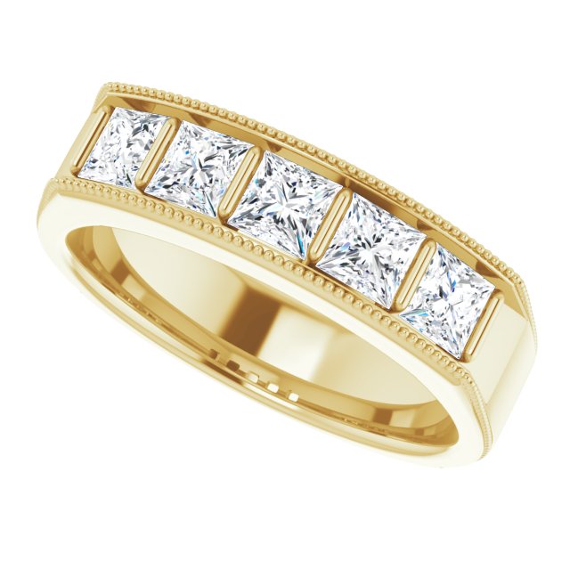 1 1/2 CTW Natural Diamond Milgrain Band