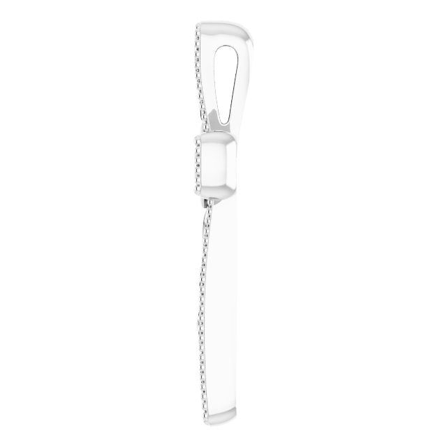 14K White Gold .01 CT Natural Diamond Cross Pendant
