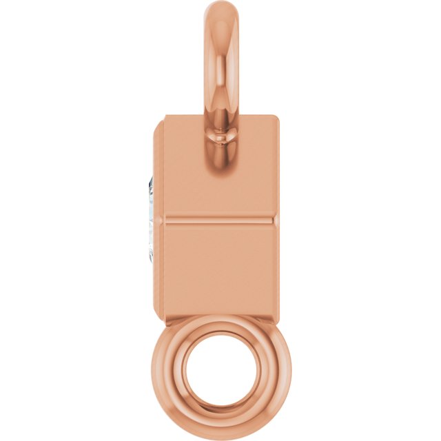 .025 CT Natural Diamond Link, 3.25 mm x 3.25 mm, Square Bezel-Set