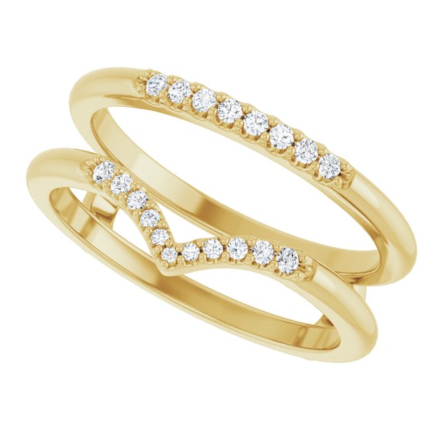 1/8 CTW Natural Diamond Half Tapered V Ring Guard