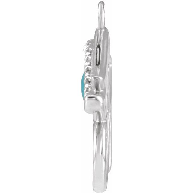 Natural Turquoise & .05 CTW Natural Diamond Eye of Horus Dangle