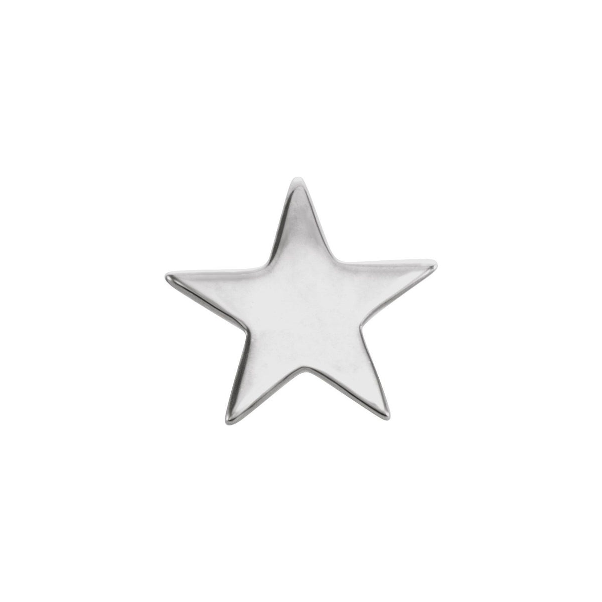 14K White Gold Star Friction Post Earring