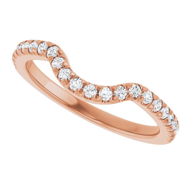 1/4 CTW Natual Diamond French-Set Contour Band