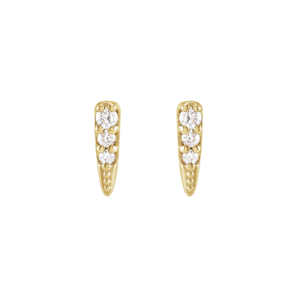 .07 CTW Natural Diamond Spike Earrings