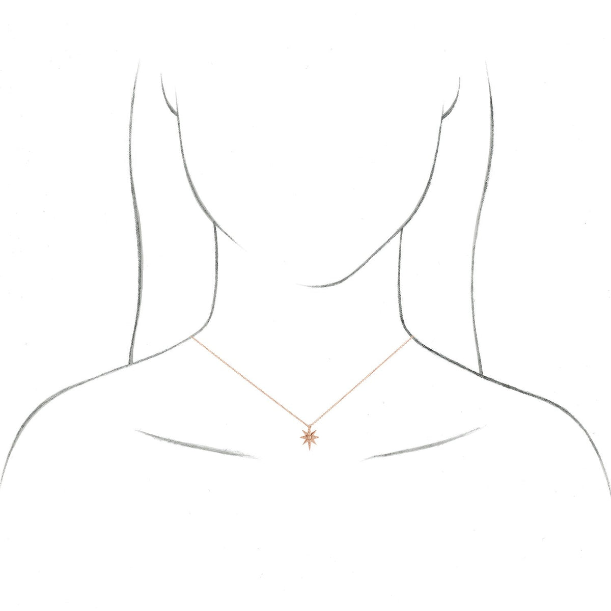 14K White Gold Beaded Star Pendant