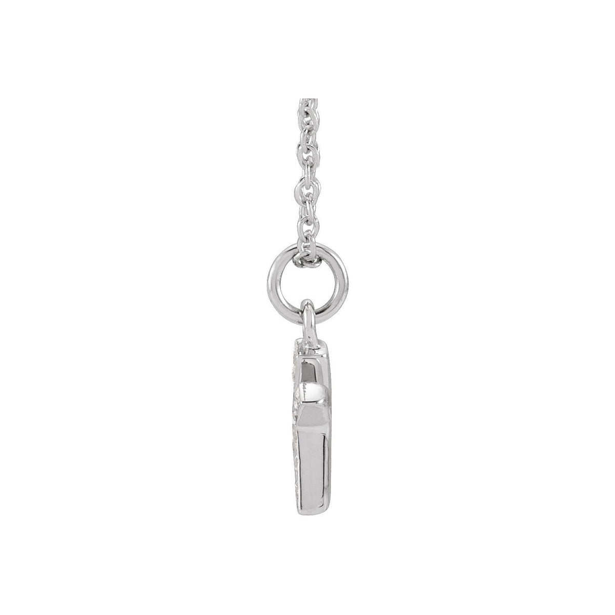 .045 CTW Natural Diamond Petite Initial 16-18" Necklace