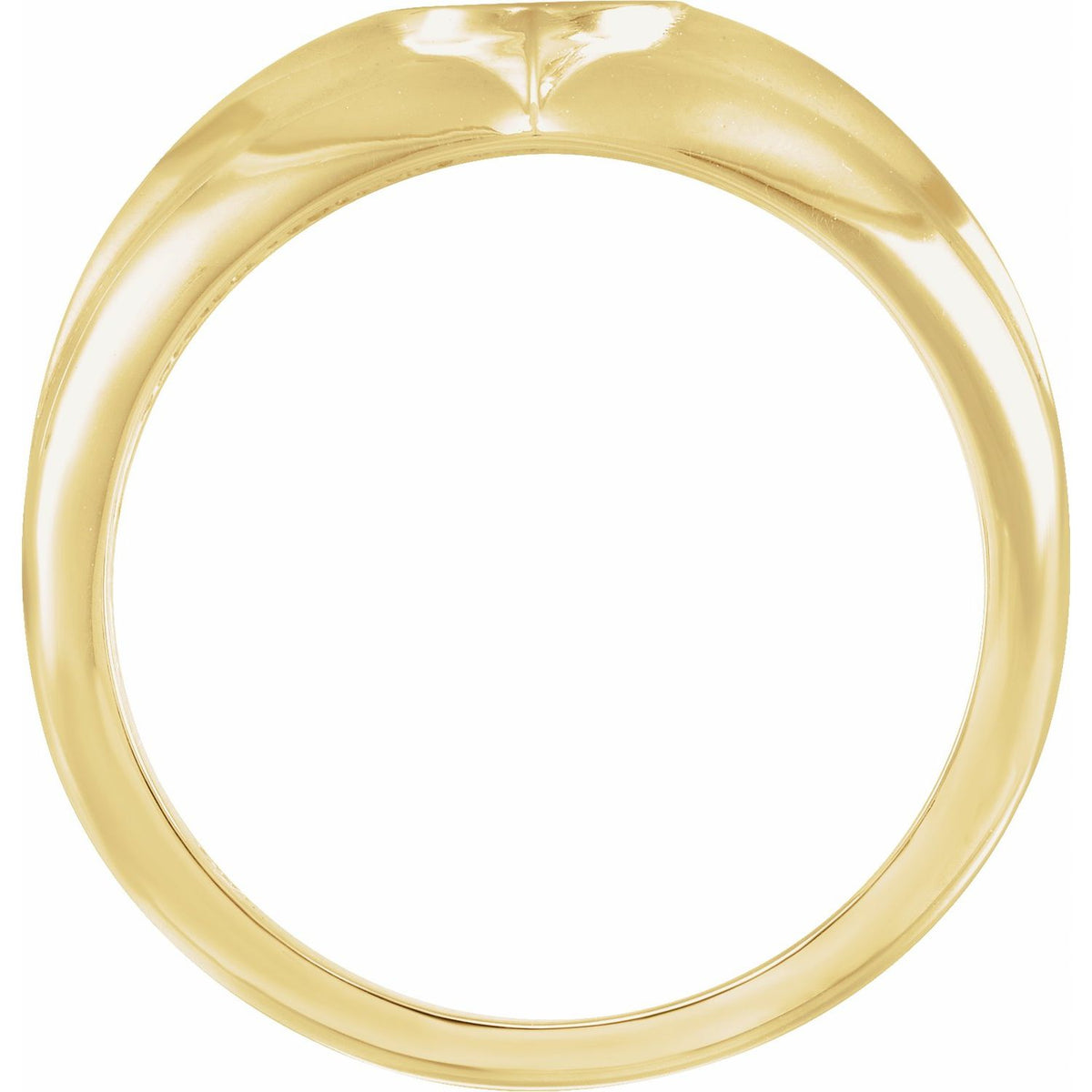 14K Yellow Gold Cross Anchor Ring