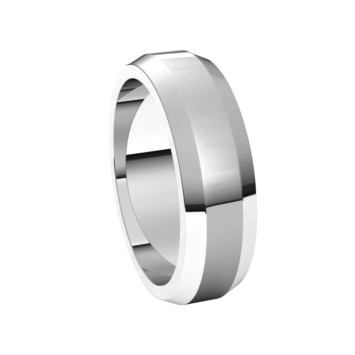 Continuum Sterling Silver Beveled-Edge Flat Band