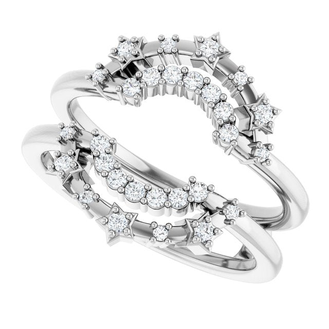 1/5 CTW Natural Diamond Star Ring Guard