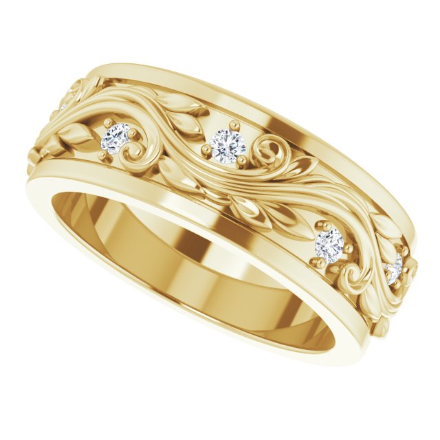 14K Yellow Gold 1/6 CTW Natural Diamond Band