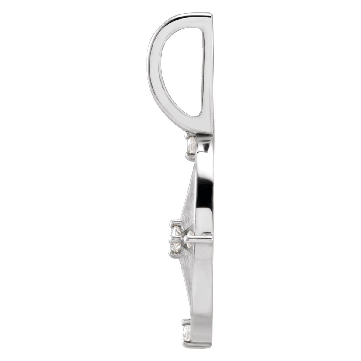 .03 CTW Natural Diamond Compass Charm/Pendant