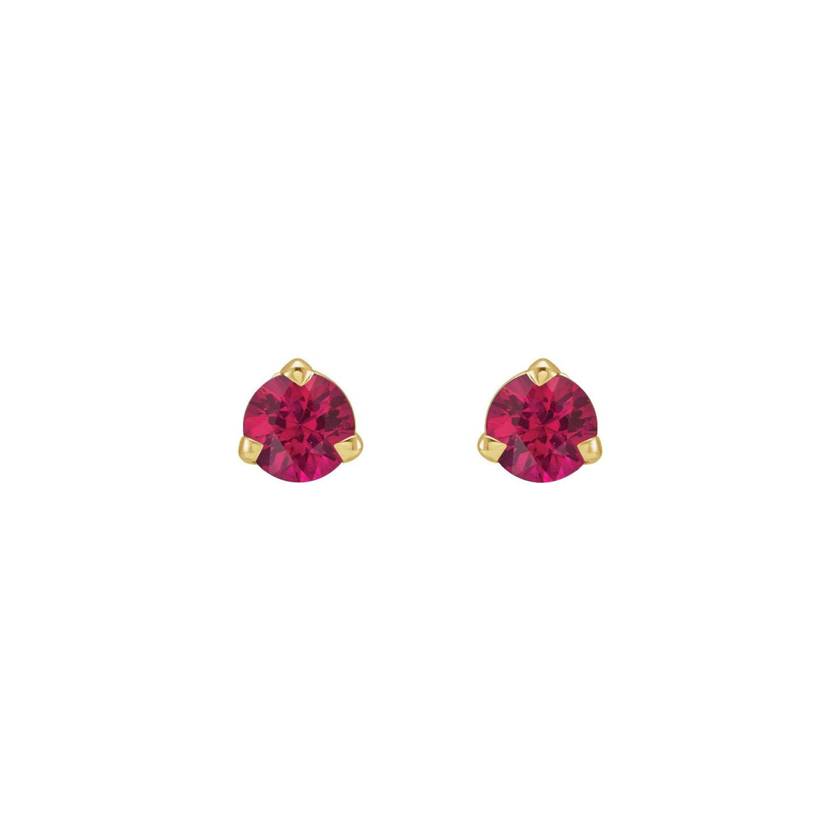14K Yellow Gold Natural Ruby Earrings