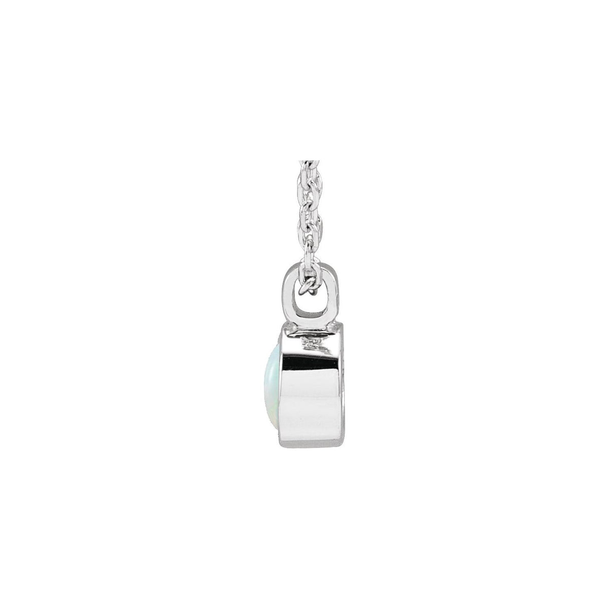 Natural White Opal Bezel-Set 16-18" Necklace