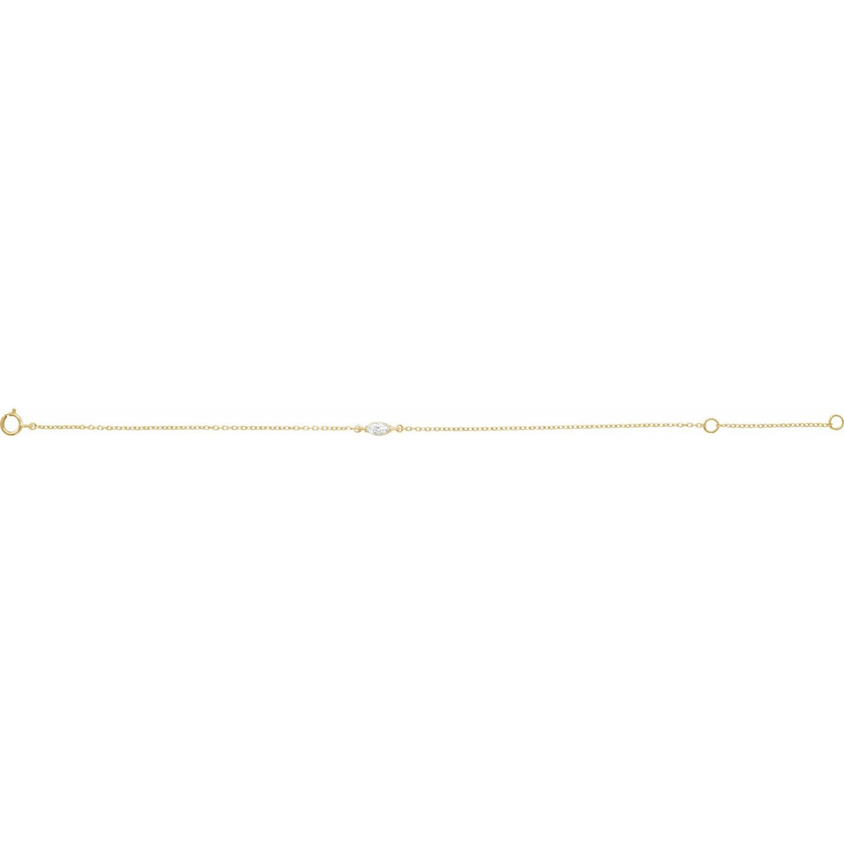 14K Yellow Gold 1/4 CT Lab-Grown Diamond 6 1/2-7 1/2" Bracelet