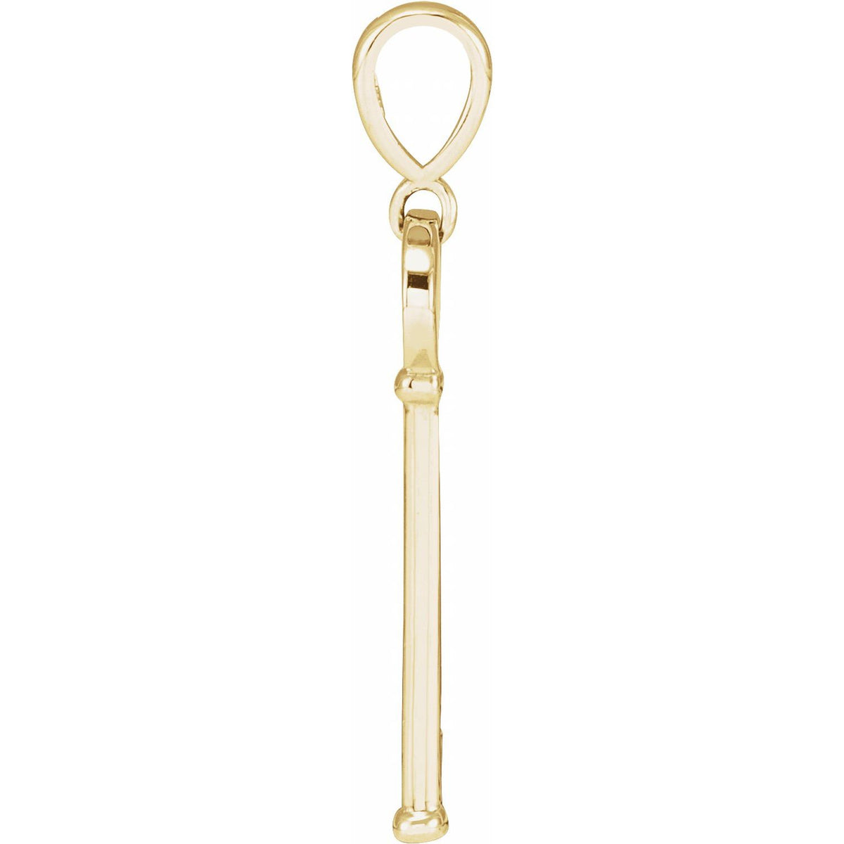14K Yellow Gold Engravable Key Pendant, 28.25 x 8.6 mm