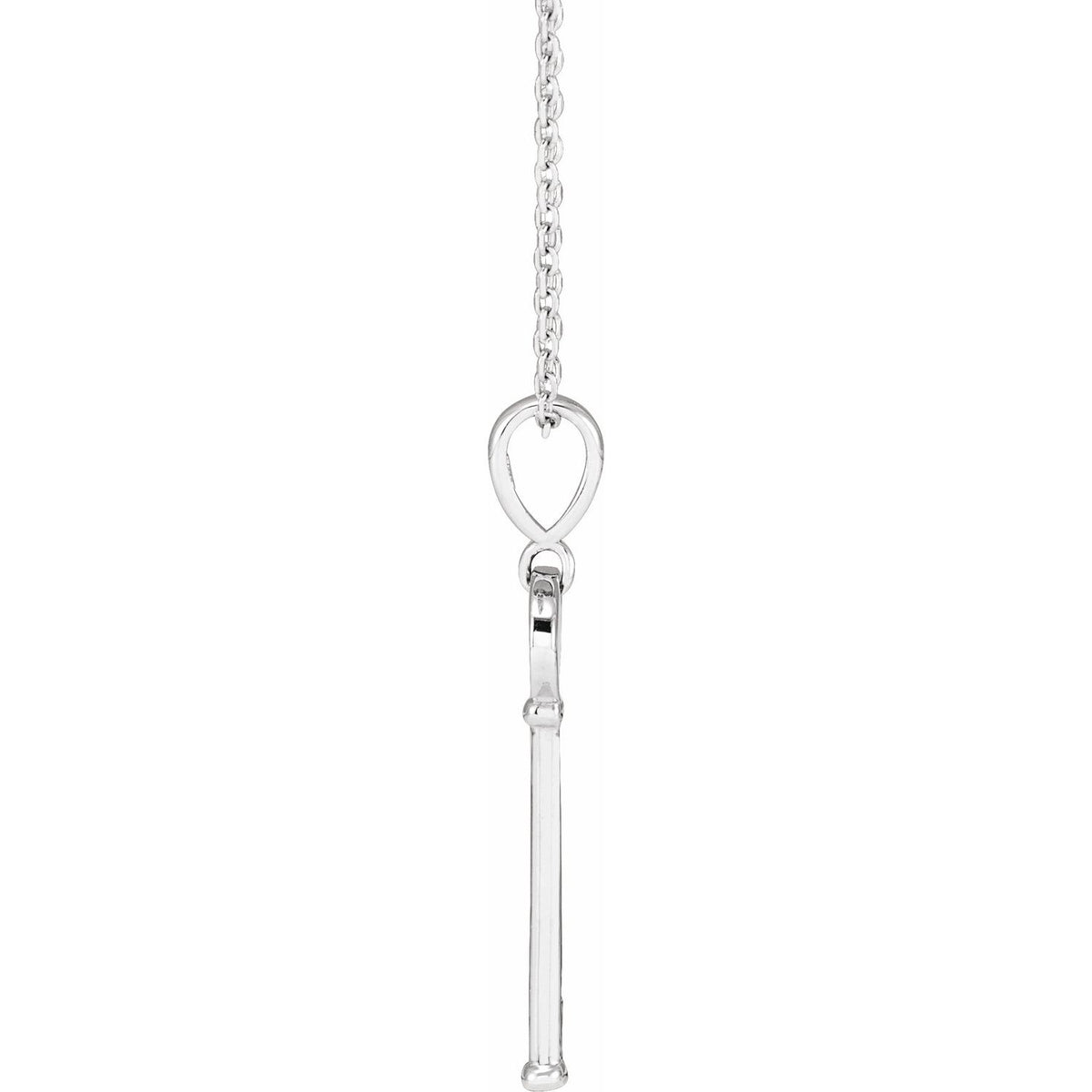 Sterling Silver Engravable Key 16-18" Necklace