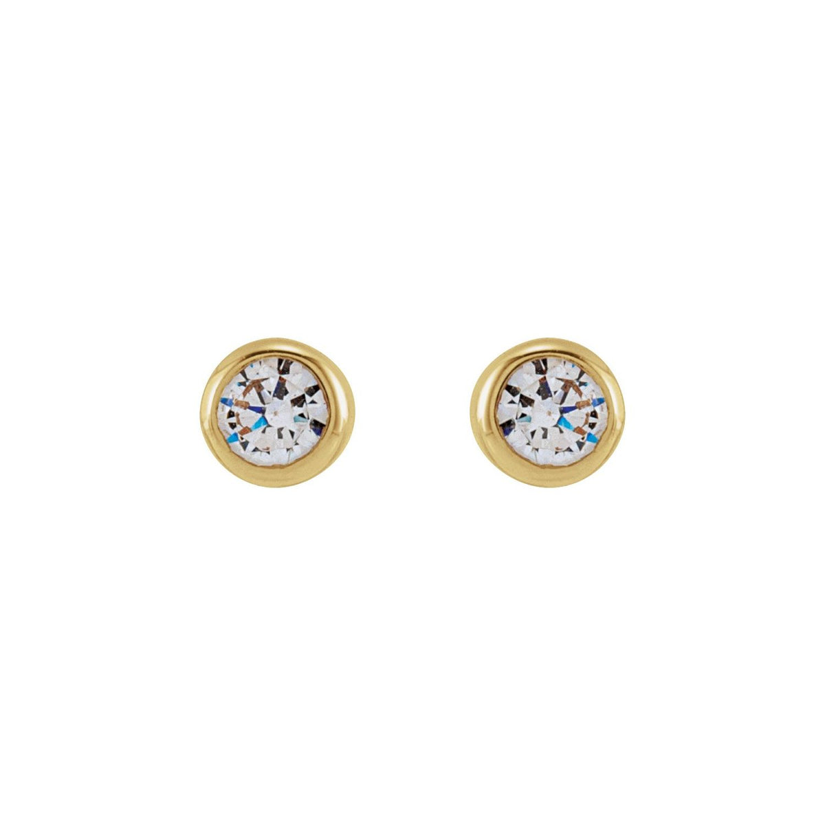 14K Yellow Gold 1/6 CTW Lab-Grown Diamond Bezel-Set Earrings