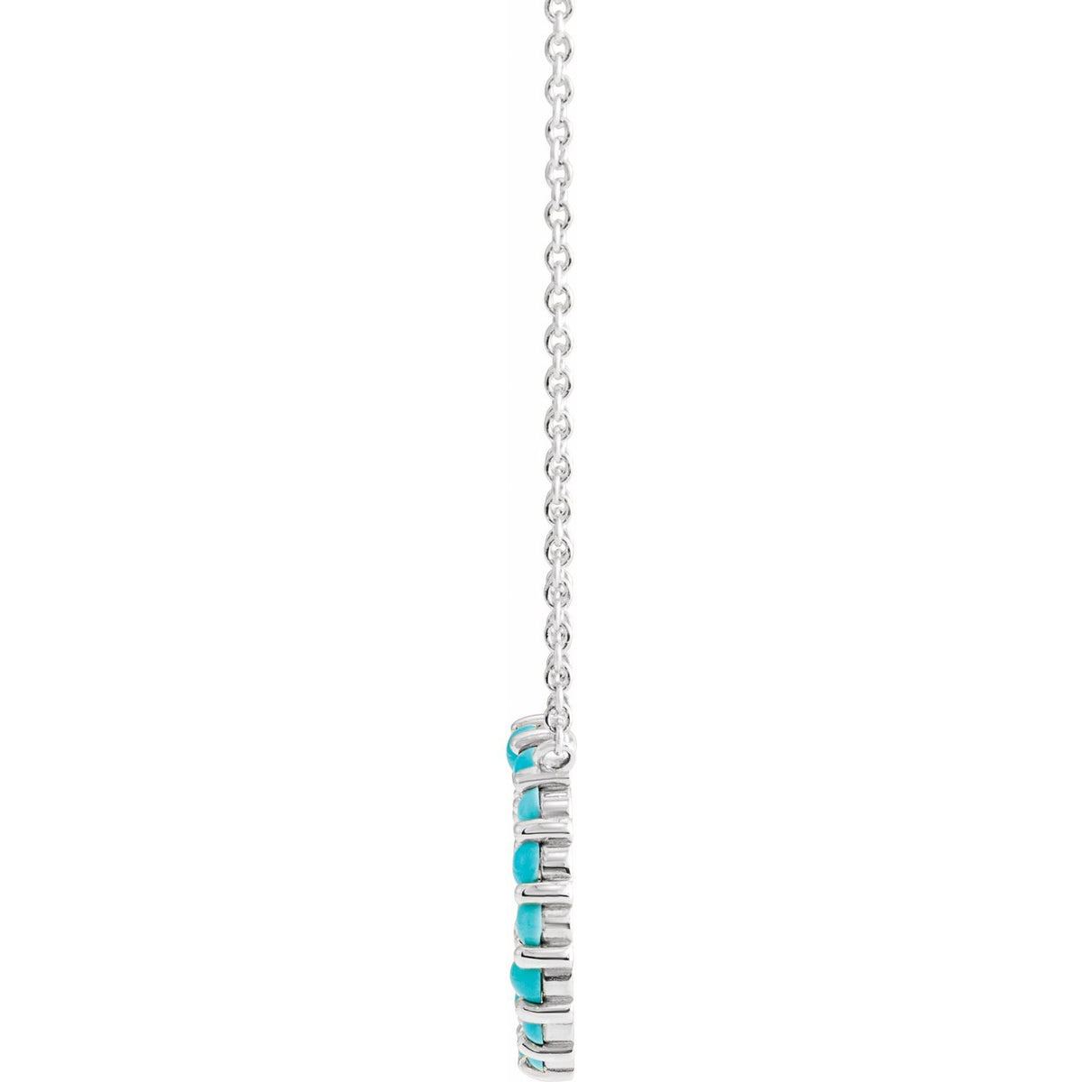 Natural Turquoise Circle Cabochon 18" Necklace