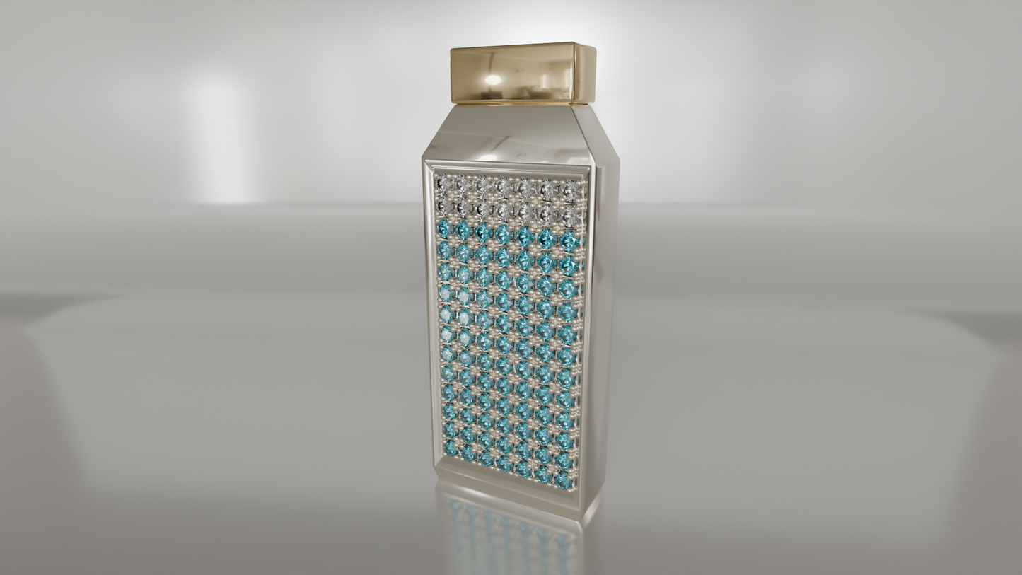 Prestige Royale: Diamond & Gemstone-Encrusted Luxury Bottle Pendant