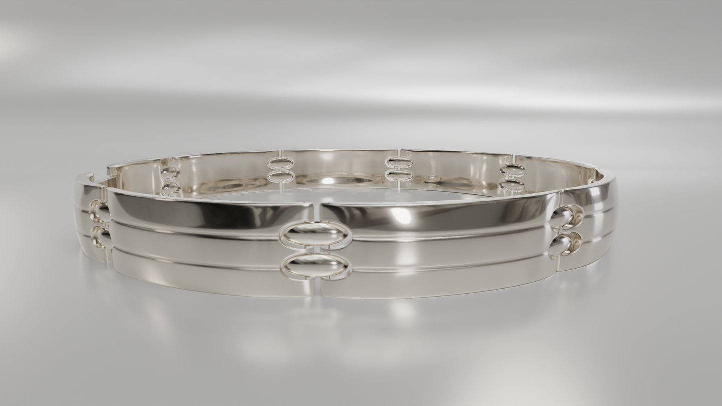 Modern Link Bracelet with Interlocking Details
