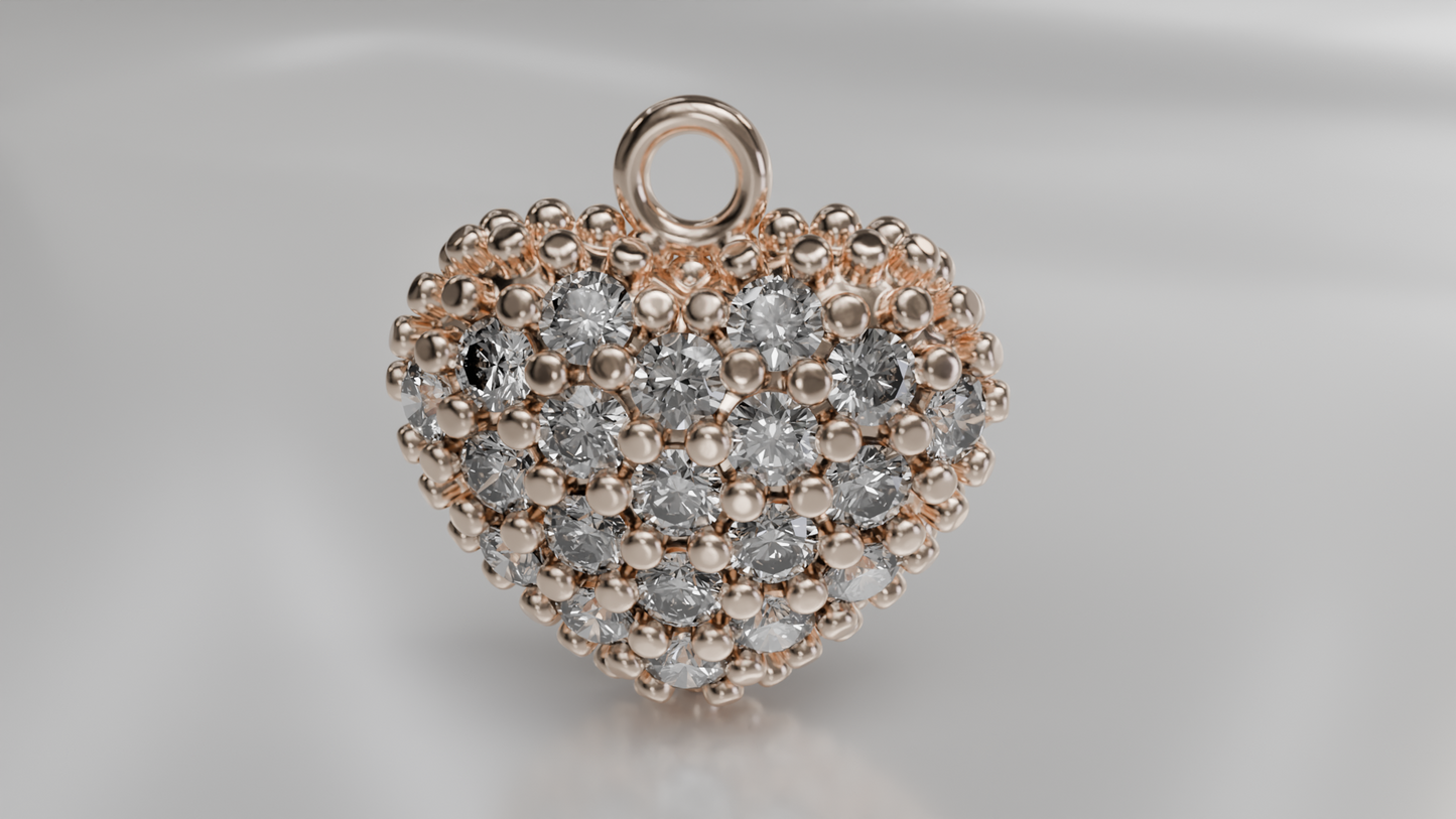 Diamond Pave Heart Pendant