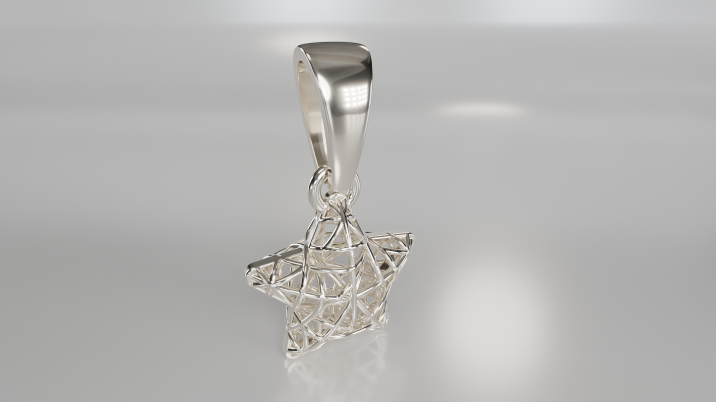 Geometric Star Openwork Pendant