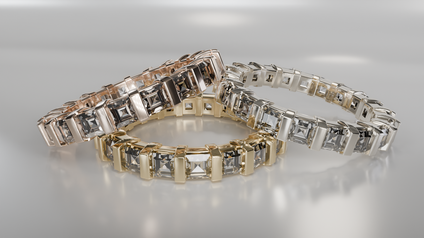 Eternal Brilliance Square-Cut Diamond Band