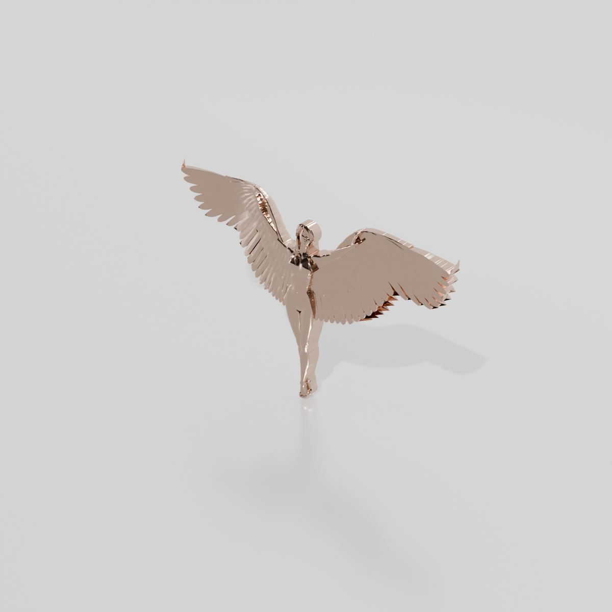Angel pendant, rose gold, right