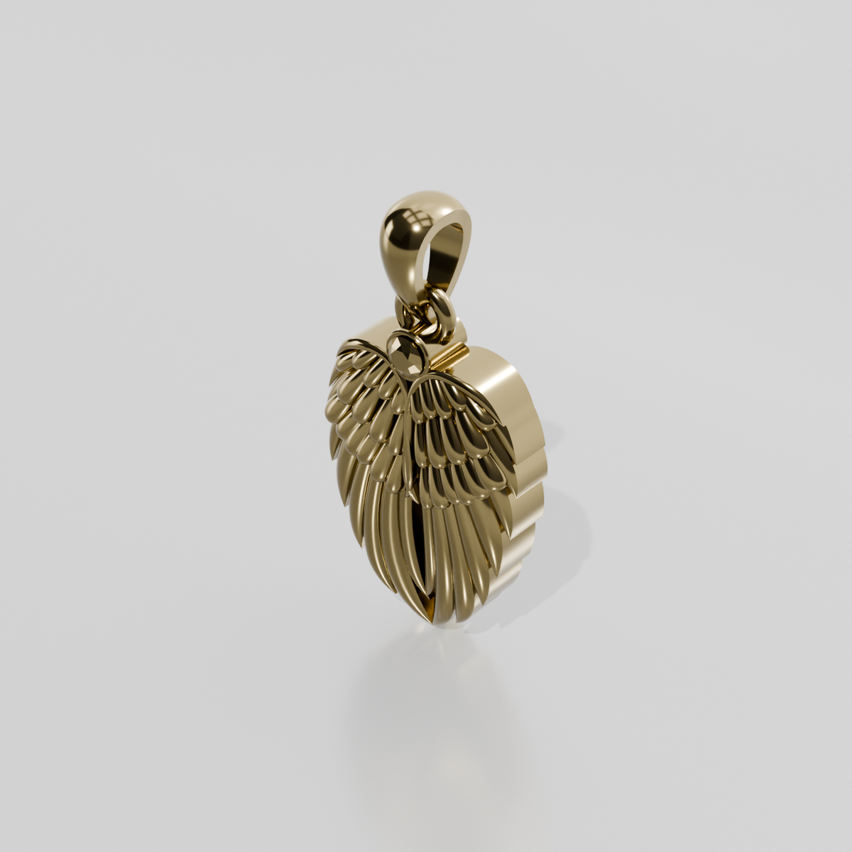 double wing with single diamond 001, yellow right