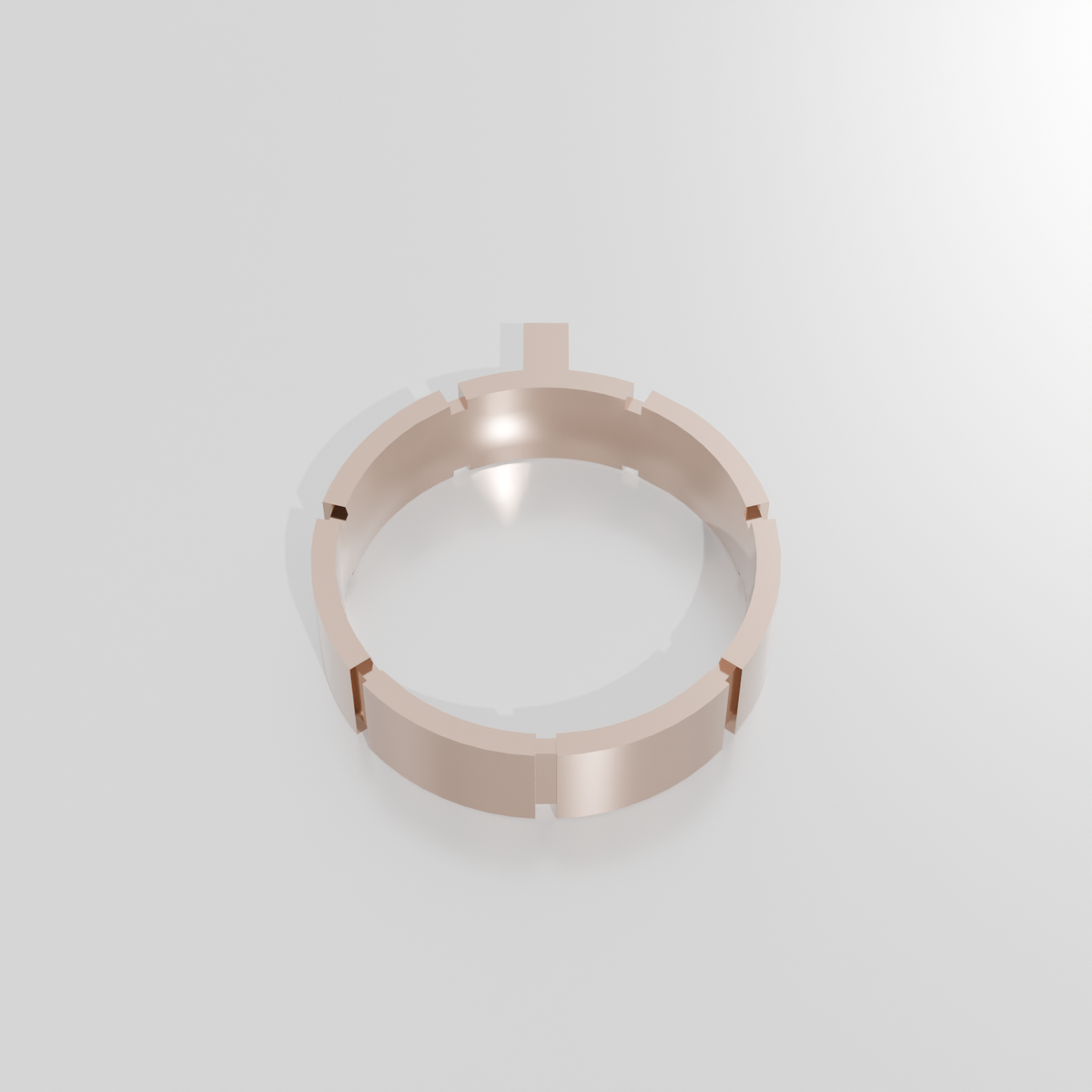 14K Gold Wide Cigar Band - Rose Gold - Top