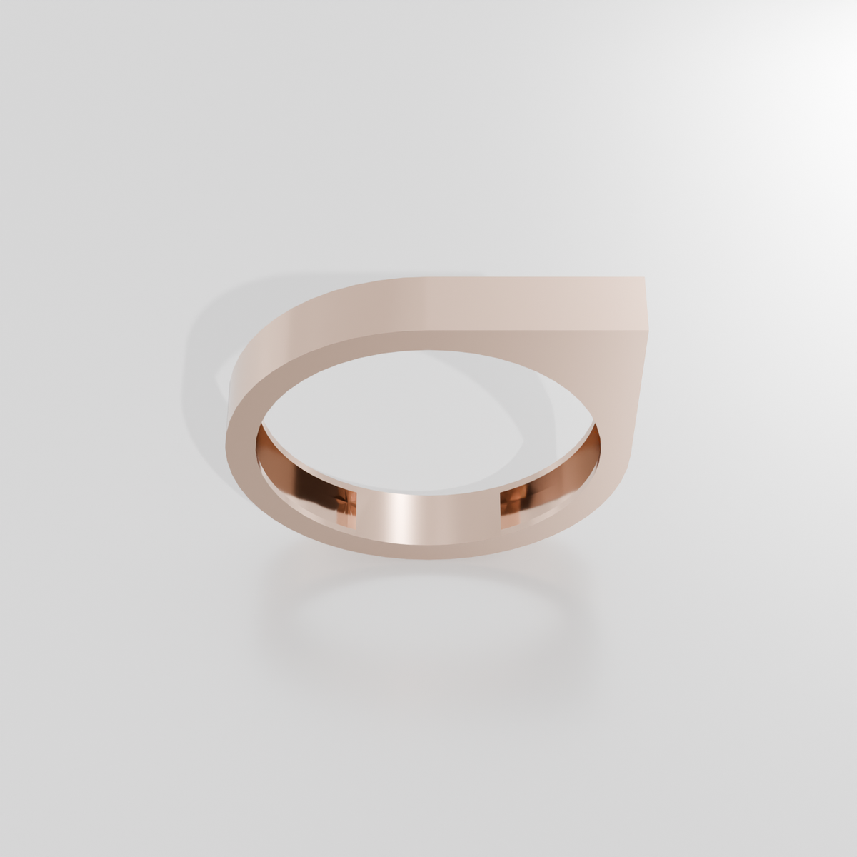 14K Gold Flat-Top Signet Band - Rose Gold - Top