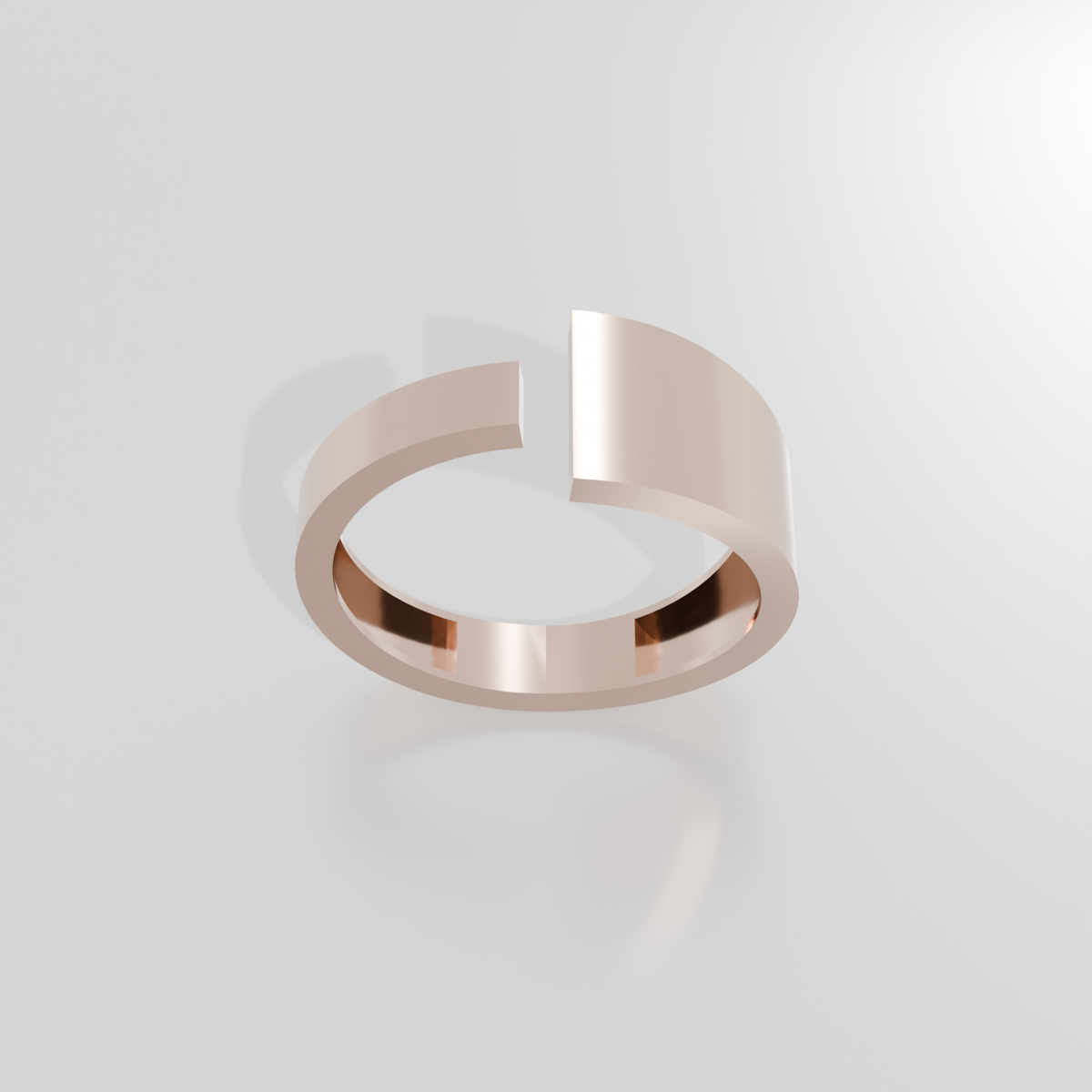 14K Gold Open Band Ring - Rose Gold - Top