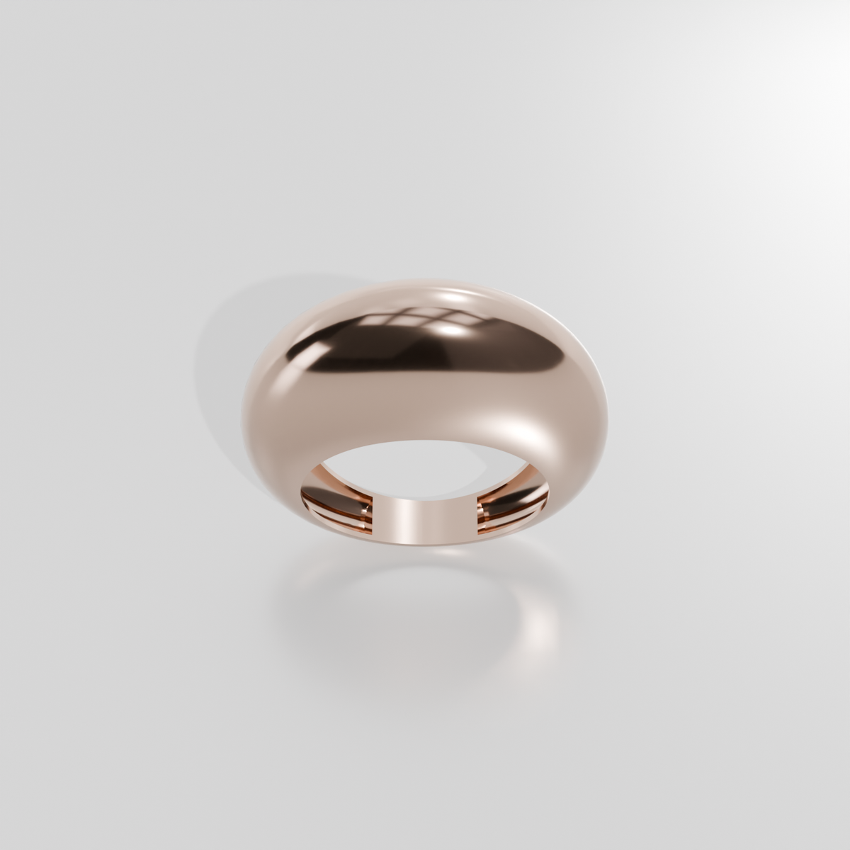 14K Gold Tapered Dome Band - Rose Gold - Top