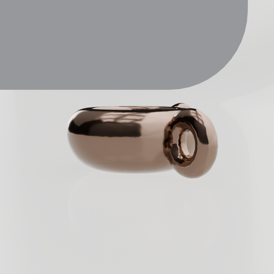 14K Gold Band - No. 80 - Rose Gold - Side