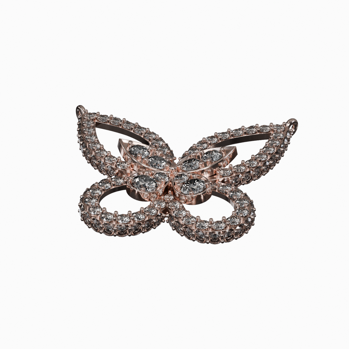Diamond Wings — Pavé Butterfly Pendant - rose gold