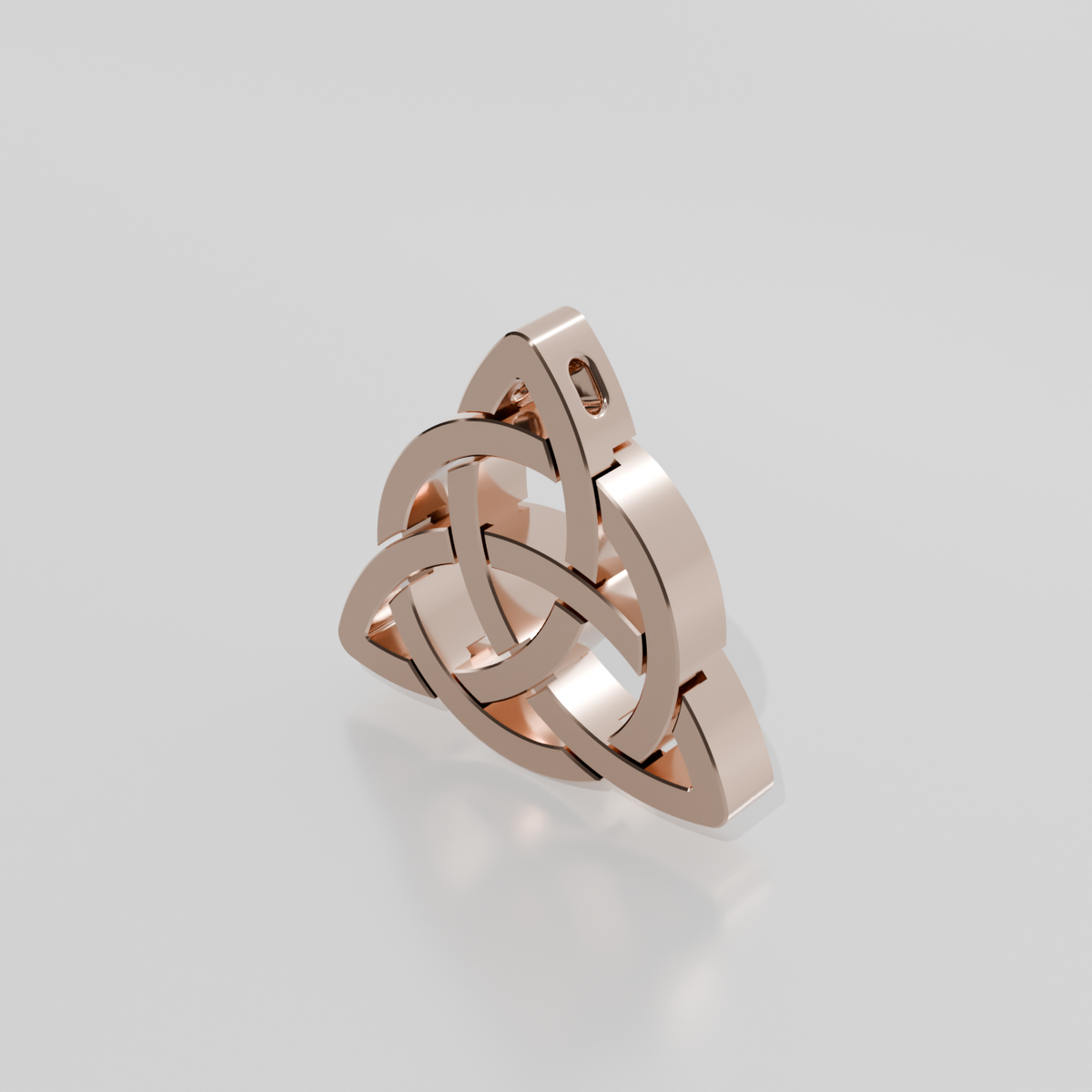 Celtic knot pendant, rose gold, right