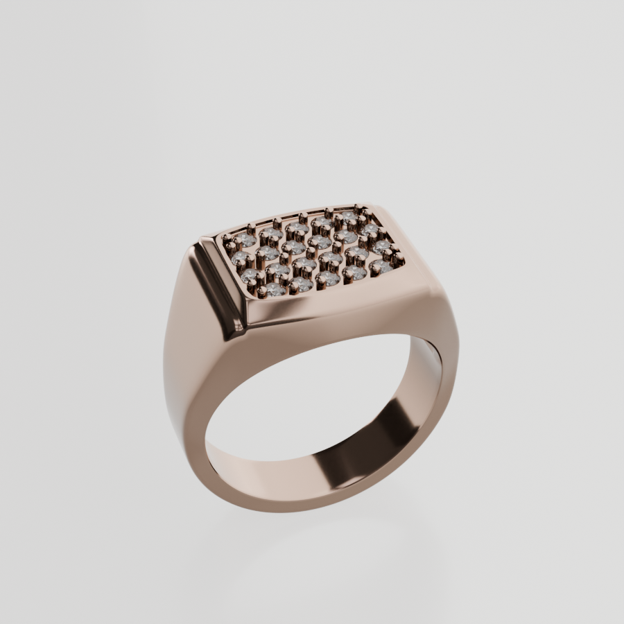 Diamond Statement Ring - Rose Gold - Right