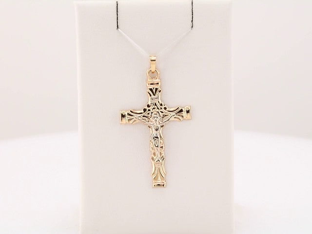14K Yellow/White Gold 21.5x14. Crucifix Pendant