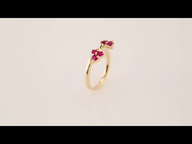 14K Yellow Gold Natural Ruby Wrap-Style Enhancer Ring