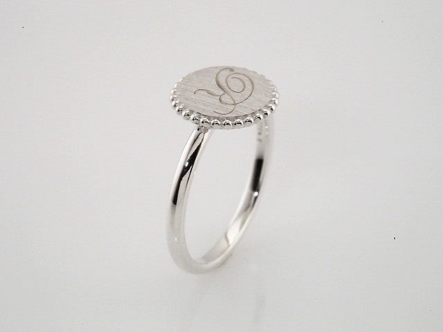 Engravable Beaded Signet Ring