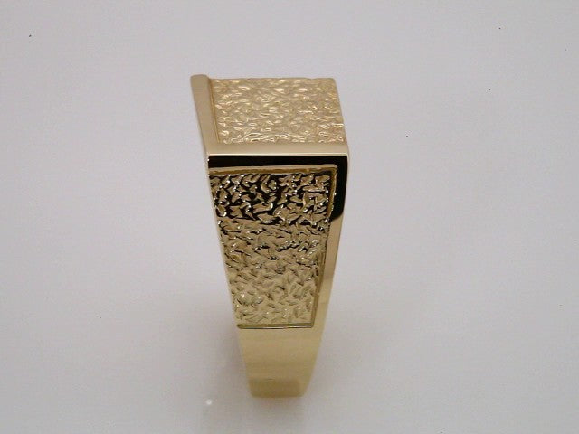 14K Yellow Gold Nugget Ring, 13 mm