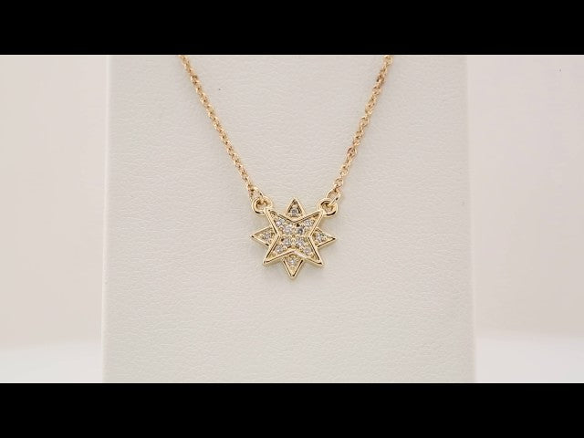.04 CTW Natural Diamond Star 16-18" Necklace