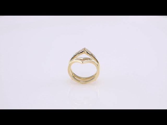 1/8 CTW Natural Diamond Double Row Ring Guard