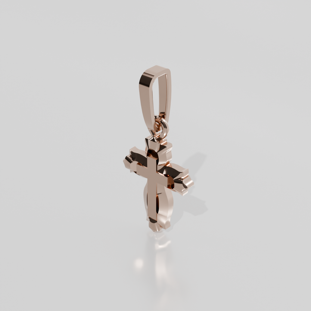 Cross Pendant, rose right