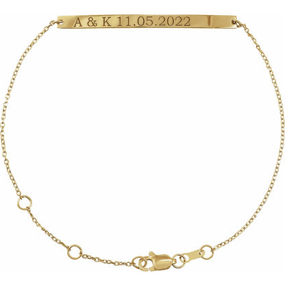 Engravable Skinny Bar 6 1/2-7 1/2" Bracelet