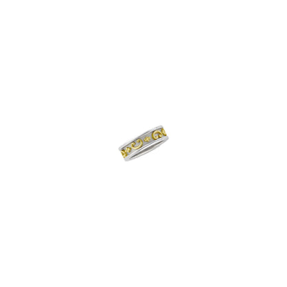 14K White/Yellow Gold Etruscan-Style Band
