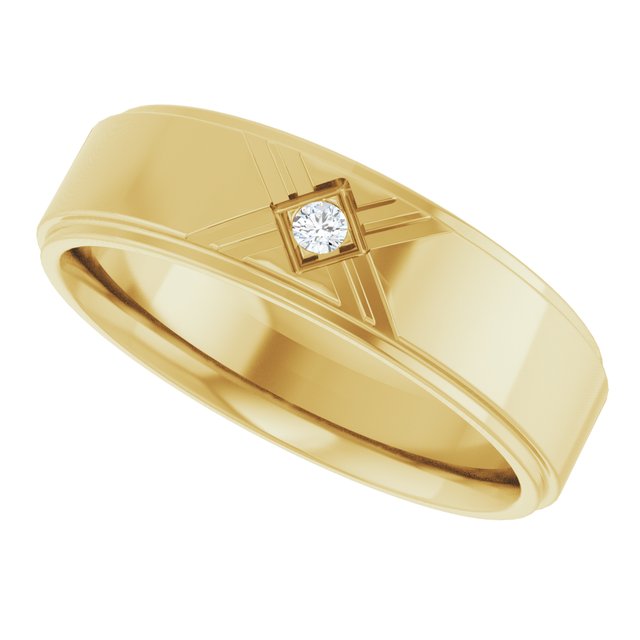 14K Yellow Gold .03 CT Natural Diamond Band