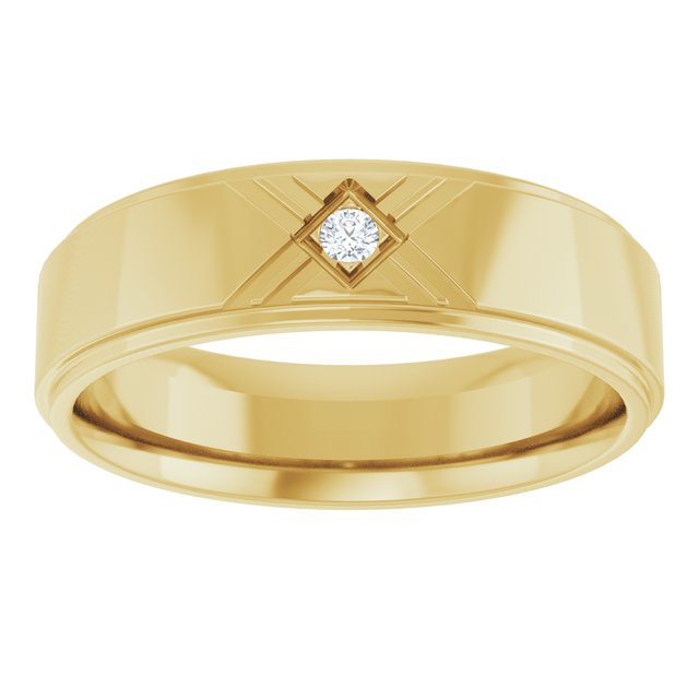 14K Yellow Gold .03 CT Natural Diamond Band
