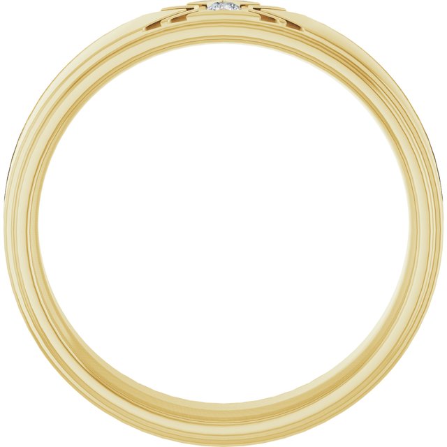 14K Yellow Gold .03 CT Natural Diamond Band